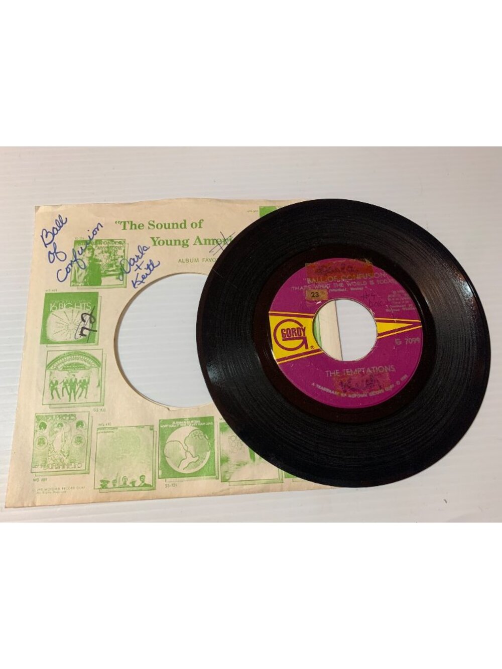 Vintage Gordy Records 45 RPM Vinyl The Temptations "Ball Of Confusion/Its Summer
